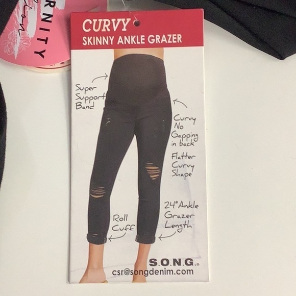 S.O.N.G. Maternity Curvy Skinny Ankle Grazer New With Tags - Picture 7 of 7